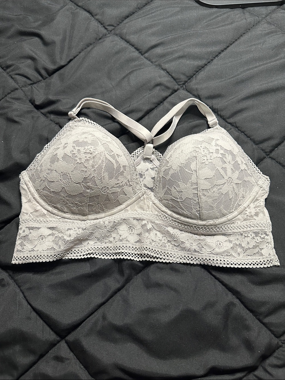 Victoria's Secret Racerback Lace
Bralette - Purple/Gray Color